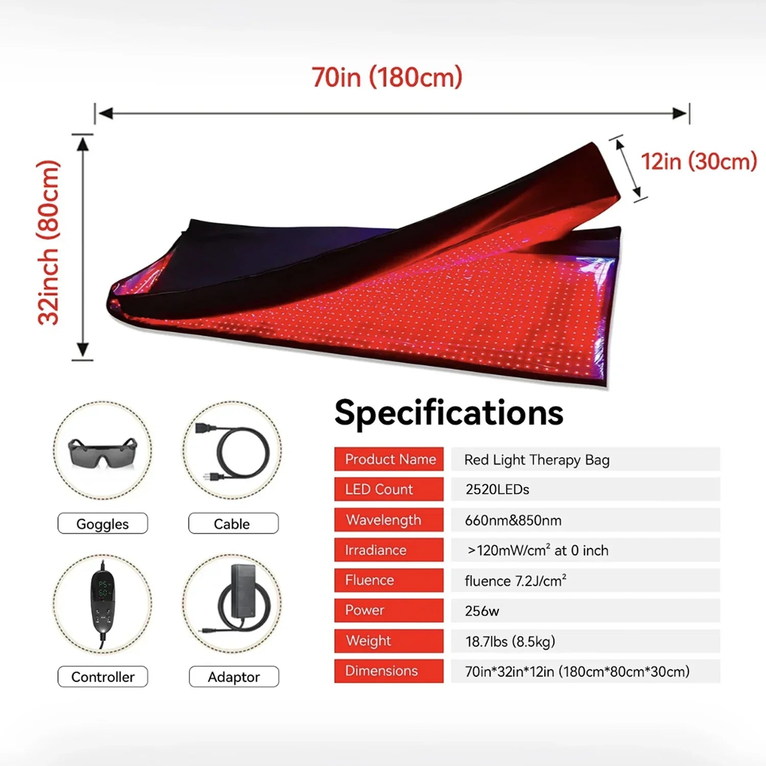 Red and Infrared Light Therapy Bag
